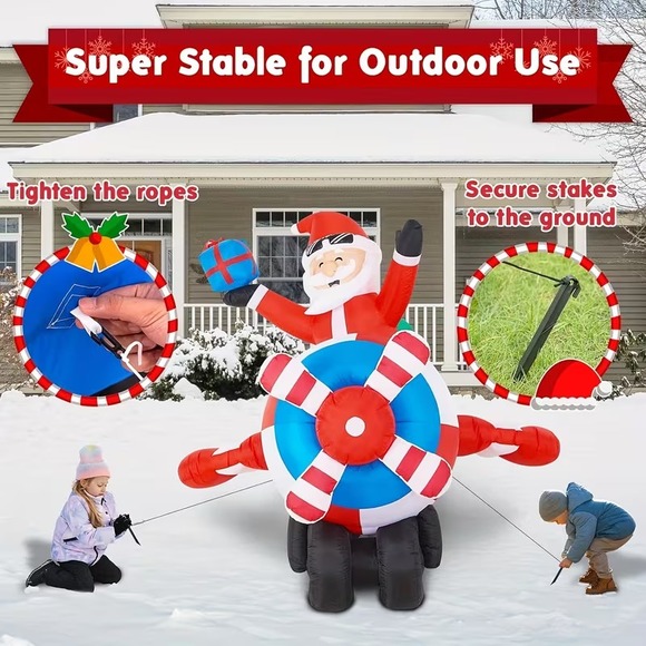 Inflatable Helicopter with Santa animated propeller...